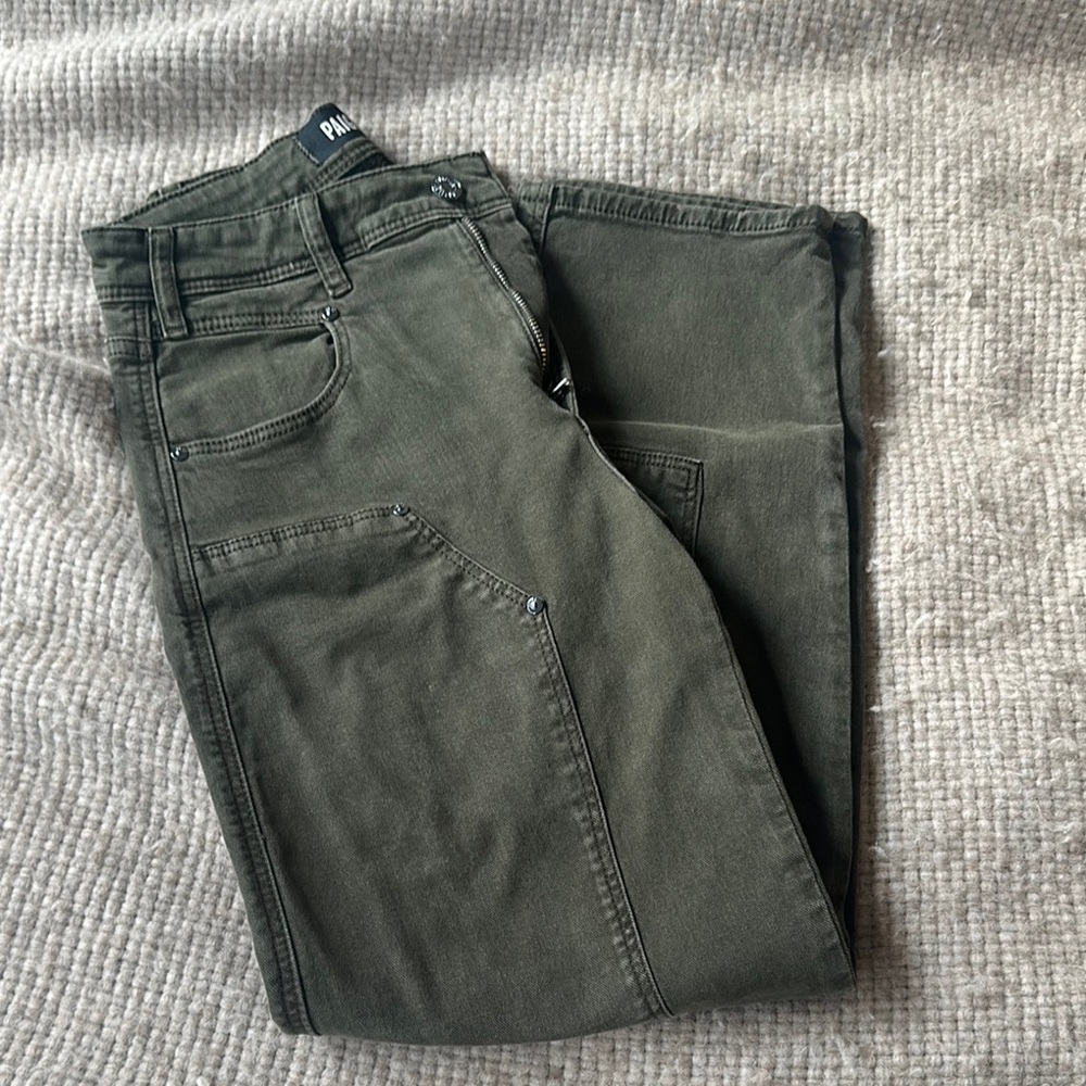 PAIGE Forest Green Denim Pants